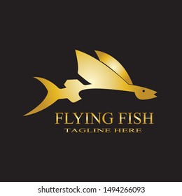 GOLD FLYING FISH VECTOR LOGO