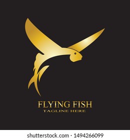 GOLD FLYING FISH VECTOR LOGO