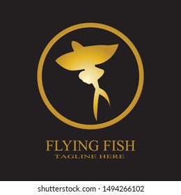 GOLD FLYING FISH VECTOR LOGO