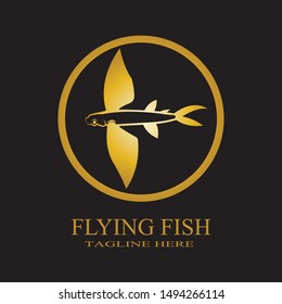 GOLD FLYING FISH VECTOR LOGO