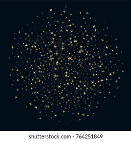 Gold flying stars confetti magic cosmic christmas vector, premium sparkles stardust background pattern. Holiday party decoration, Christmas stars background vector print, flying gold sparkles confetti