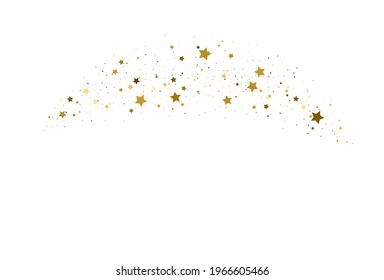 Gold flying stars confetti. Vector