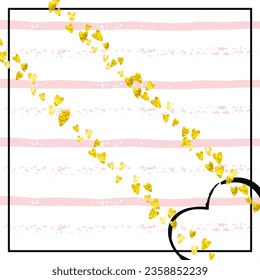 Gold Foil Banner. Decoration Illustration. Golden Splatter Design. Rose Scatter Art. Pink Dream Flyer. Yellow Stylish Brochure. Scrapbook Stardust. Golden Gold Foil Banner