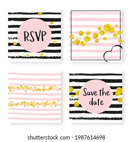 Gold Foil Banner. Stripe Winter Frame. White Splatter Stardust. Golden Branding Art. Hand Drawn Wallpaper Set. Black Magic Illustration. Carnival Element. Stripe Gold Foil Banner