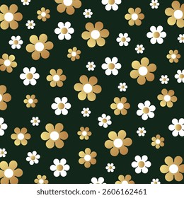Gold foil bottom. Abstract golden minimalist floral pattern on green background. Luxury holiday theme for scrapbook, banner, packaging, wedding, party, invitation card, blog. Vector EPS 10.