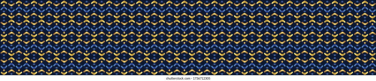 Gold foil effect woven texture seamless border background. Metallic golden weave trellis. Elegant ditsy luxe lace pattern banner. Festive winter party bling edge bordure. Shimmer sparkle ribbon trim
