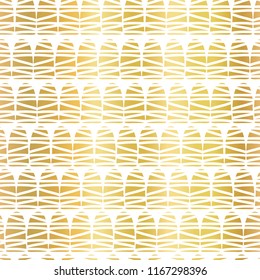 Gold foil geometric doodle shape seamless vector pattern. Hand drawn golden textured half dome abstract shapes on white background. Great for banner, digital paper, gift wrap, card, birthday, wedding