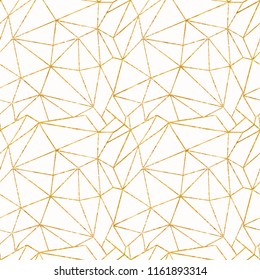 Gold foil geometrical texture background, Vector illustration Metallic seamless pattern