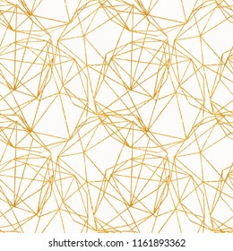 Gold foil geometrical texture background, Vector illustration Metallic seamless pattern