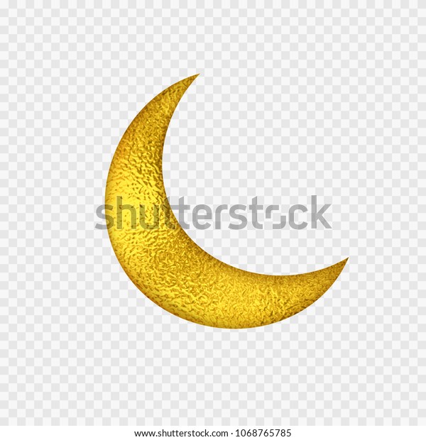 Download Gold Foil Half Moon Yellow Glossy Stock Vector Royalty Free 1068765785 PSD Mockup Templates