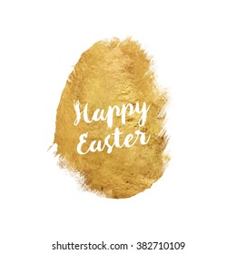 Gold foil Happy Easter wish card