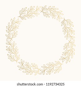 Gold foil laurel with leaves and branches