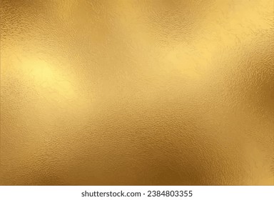 Gold foil leaf texture. Glass effect. Gold background. Vector illustration.