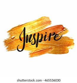 Gold Foil Live Create calligraphic message. Grunge poster template. Modern Calligraphy Lettering. Wall Art Printable Quote. Brush Lettering