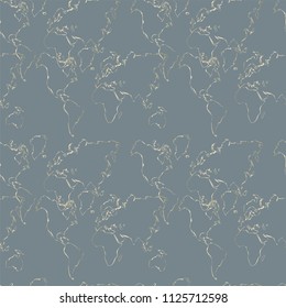 Gold foil outline abstract seamless pattern design. Golden trendy chic background