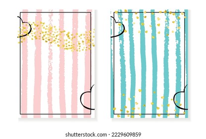 Goldfolie-Muster. Türkisfarbener Flyer. Streifen Polka Spray. 14. Februar Illustration Set. Rose Art. Goldenes romantisches Tapete. Mint Stardust stylisch. rosafarbenes Muster
