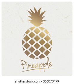 GOLD FOIL PINEAPPLE DESIGN. Can be use as poster, wall art, card, print...