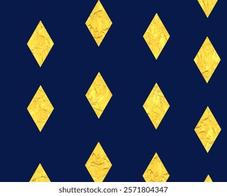 Gold foil rhombus base against midnight blue textured background