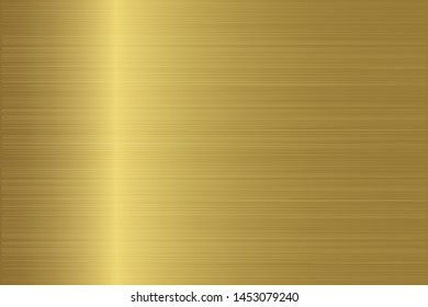 Gold foil scratched chrome metallic texture vector icon. Shiny golden brushed vector metallic gradient background for banner, label, medal, button. Grunge gold vintage abstract gradient