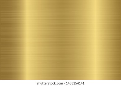 Gold Foil Scratched Chrome Metallic Texture Vector Icon. Shiny Golden Brushed Vector Metallic Gradient Background For Banner, Label, Medal, Button. Grunge Gold Vintage Abstract Gradient