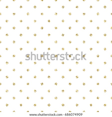Gold foil shimmer glitter polkadot red seamless pattern. Vector shimmer abstract circles golden texture.