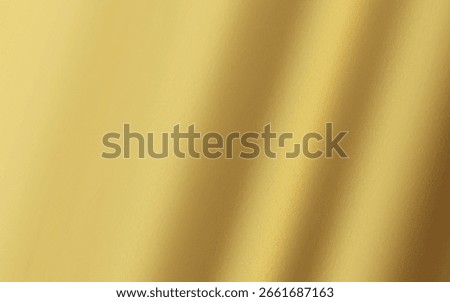 Gold Foil Shiny Texture Background,Luxury Christmas Card in Silk Satin Style,Golden Gradient and Grainy Surface for Elegant or Premium Abstract Background.Vector Yellow Gold Glass Effect Light,Shadow 