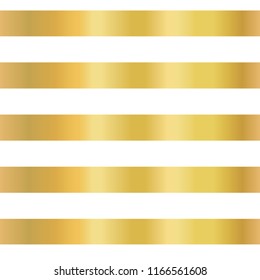 Gold foil stripe seamless vector background. Horizontal gold lines on white pattern. Elegant, simple, luxurious design for wallpaper, scrap booking, banner, wedding, party invite, birthday celebration