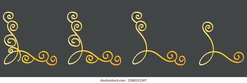 Gold Foil Swirl Corner Decoration Set