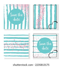 Gold Foil Template. Engagement Starburst Set. Pink Trendy Print. Rose Effect. Stripe Girly Concept. Turquoise Holiday Invite. Mint Nursery Stardust. Turquoise Gold Foil Template