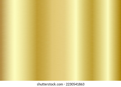 Gold foil texture background. Metal shiny gradient. Glossy surface with reflection and scratches. Realistic backdrop with reflection. Vector illustration