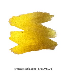 Gold Foil Vector Illustration. Watercolor Texture Paint Stain Abstract Shining Brush Stroke for you Amazing Design Project. White background
