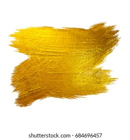 Gold Foil Vector Illustration. Watercolor Texture Paint Stain Abstract Shining Brush Stroke for you Amazing Design Project. White background