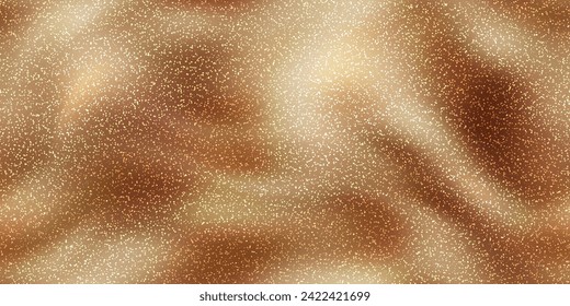 Gold folded seamless lurex pattern with sparkling sequins. Shiny fabric texture with synthetic fibers. Elegant textile bg. Vector illustration svg