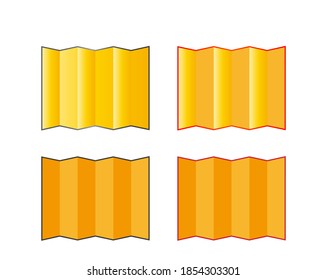 Gold folding screen vector illustration