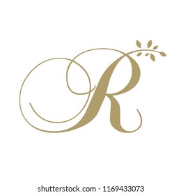 Gold Foliage Script Letter R Stock Vector (Royalty Free) 1169433073 ...