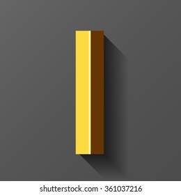 Gold font with bevel, letter I vector