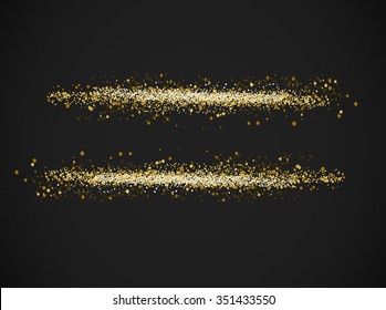 gold font - equal sign. Gold Sign equally icon. Vector illustration.