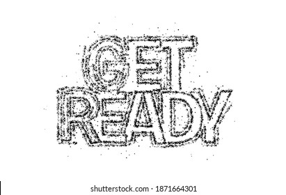Gold Font Get Ready Text made Vektordesign Element. 