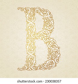 Gold Font Type Letter B Uppercase Stock Vector (Royalty Free) 230038357 ...