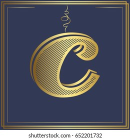 gold font.typeface.Alphabet  c