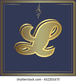 gold font.typeface.Alphabet  l