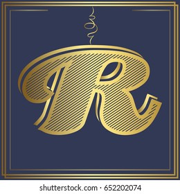 gold font.typeface.Alphabet  r