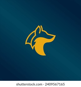 Gold Fox logo template with unique shape