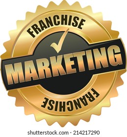 gold frachise marketing vector eps10 sign