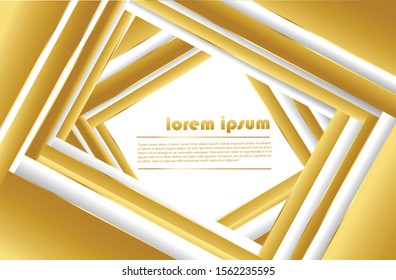 gold Frame 3D Illustration on a white background
