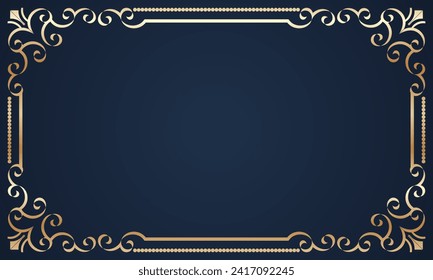 Gold frame art, art frame, ornamental frame. - Vector.