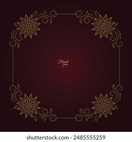 Gold frame beautiful retro background design and pattern Frame 