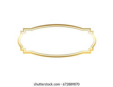 Marco dorado. Bello diseño simple dorado. Borde decorativo de estilo vintage aislado de fondo blanco. Elegante marco de arte dorado. Espacio de copia vacío para la decoración, foto, cartel Ilustración vectorial