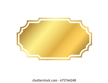 Gold Frame Beautiful Simple Golden Design Stock Vector (Royalty Free ...