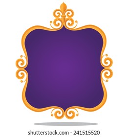 Gold frame blank Happy design isolated EPS 10 vector stock illustration